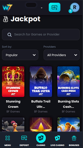 Wild7 Casino Mobile Jackpot