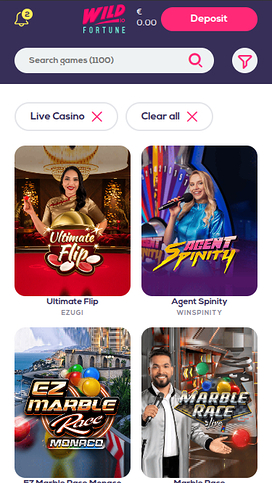 Wildfortune Casino Mobile Live Dealer