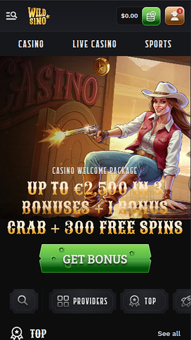 Wildsino Casino Mobile Homepage