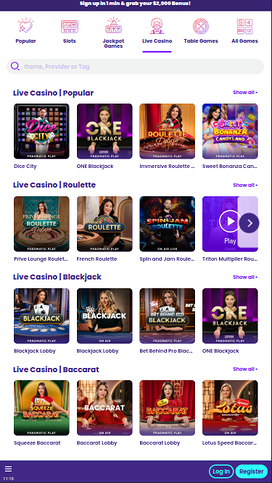 Wildz Casino Mobile Live Dealer