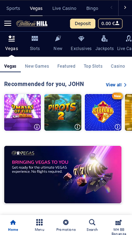 Willbet Casino Mobile Homepage