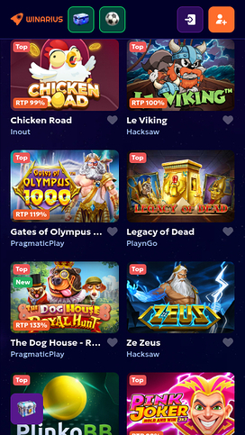 Winarius Casino Mobile Games