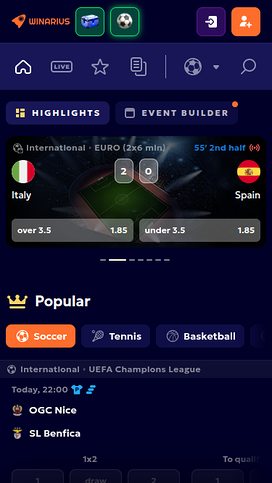 Winarius Casino Mobile Sport