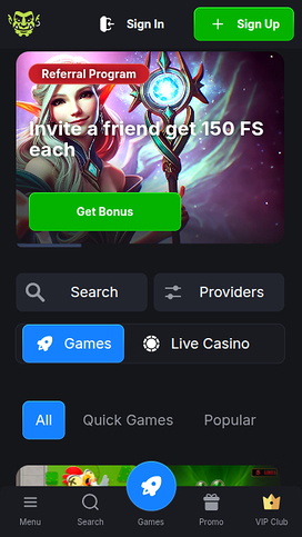 WinCraft Casino Mobile Homepage