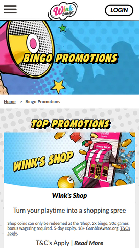 Wink Bingo Casino Mobile Promotions