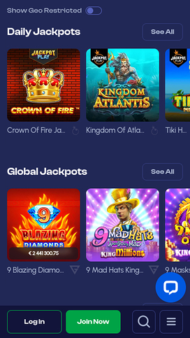 Jackpot móvil del casino Winmaker