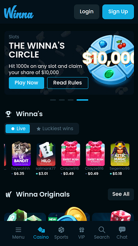 Winna Casino Homepage