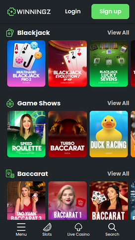 Winningz Casino Mobile Live Dealer