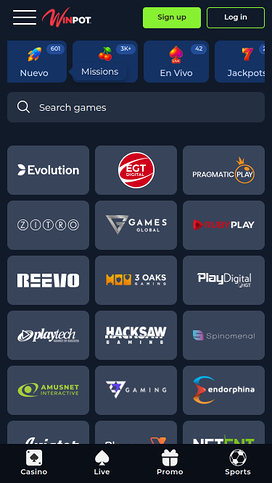 Desarrolladores de juegos móviles de WinPot Casino