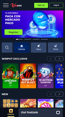 WinPot Mobile Homepage