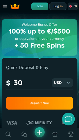 Wins Royal Mobile Homepage