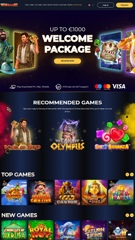 Winscore Casino Mobile Homepage