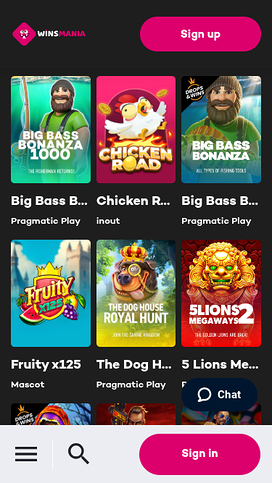 WinsMania Casino Mobile Games