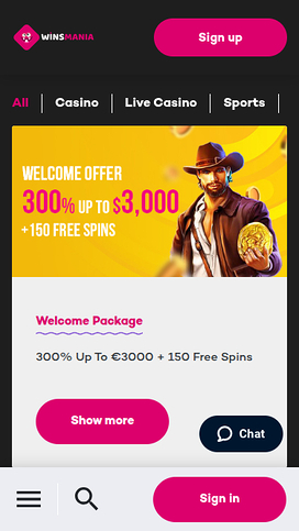 WinsMania Casino Mobile Promotions