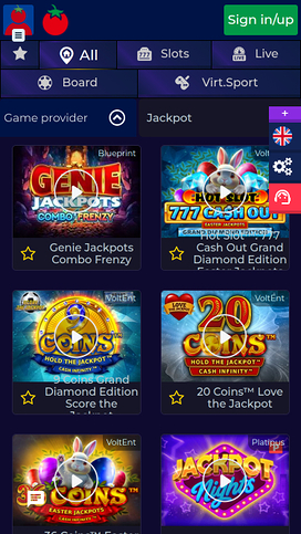 Wintomato Casino Mobile Jackpot