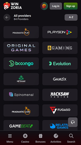 Winzoria Casino Game Developers