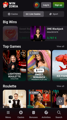 Winzoria Casino Live Dealer