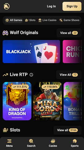Wolf.io Casino Mobile Games
