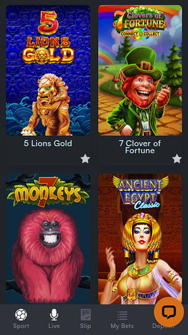 WONClub Casino Mobile Games