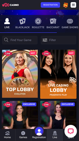 Woo Casino Mobile Live Dealer