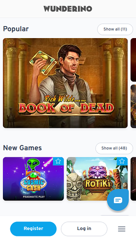 Wunderino Casino Mobilspel