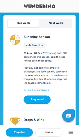 Wunderino Casino Mobilkampanjer