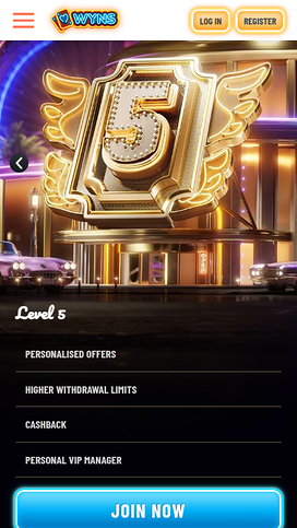 Screenshot of Wyns Casino VIP Program for Mobile