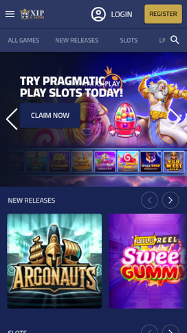 XIP Casino Homepage Mobile