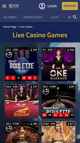 XIP Casino Live Dealer Mobile