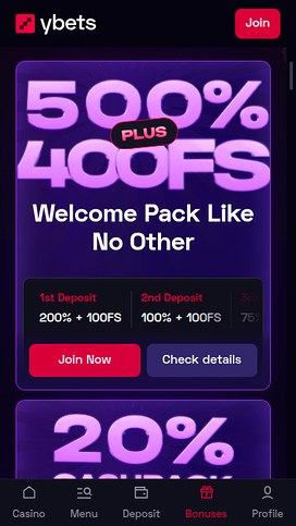 Ybets Casino Mobile Promotions