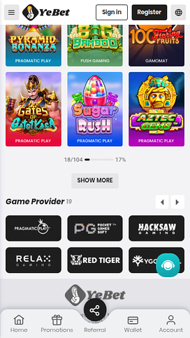 YeBet Casino Mobile Game Developers