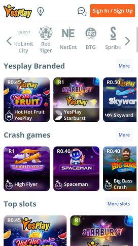 YesPlay Casino Mobile Games