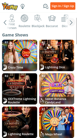 YesPlay Casino Mobile Live Dealer