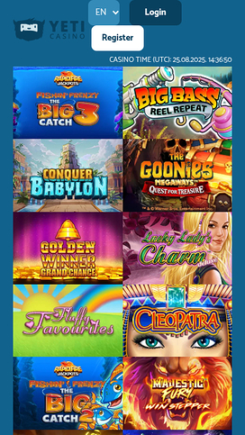 Yeti Casino mobilspel