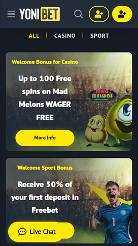 YoniBet Casino Mobile Promotions