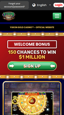 Yukon Gold Casino Mobile Homepage