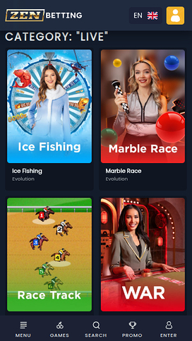 ZenBetting Casino Mobile Live Dealer