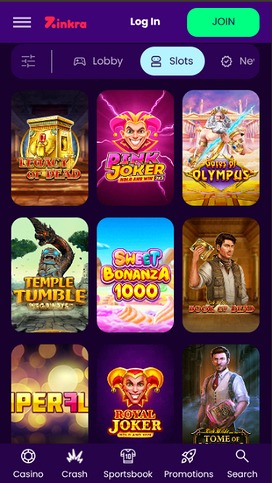 Zinkra Casino Mobile Games