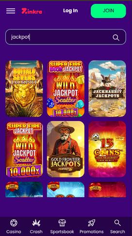 Zinkra Casino Mobile Jackpot
