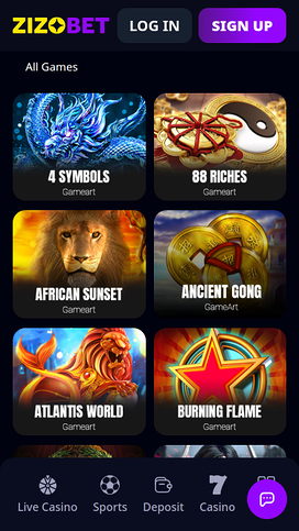 Zizobet Casino Games