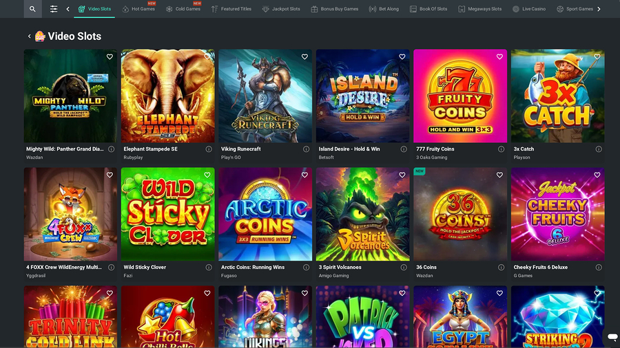 1Bet Casino Desktop Games