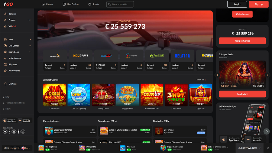 Bote de escritorio de 1GO Casino