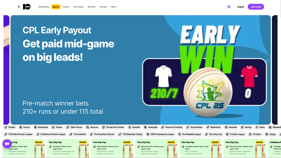 10cric Casino Desktop Sports