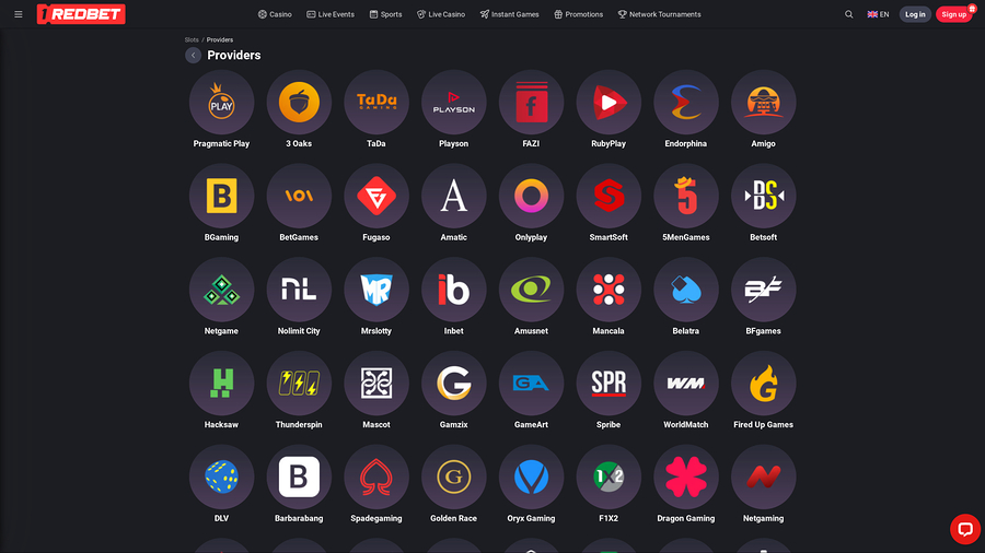 1RedBet Casino Game Developers