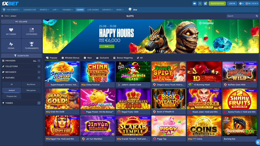 1xBet Casino Desktop Jackpot