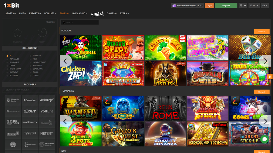 1xBit Casino Desktop Games