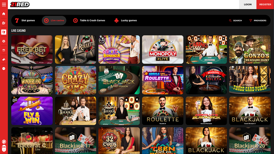 21.red Casino Desktop Live Dealer