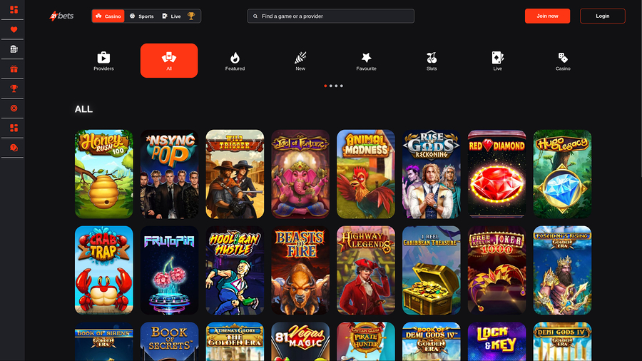 21betscasino.com Desktop Games
