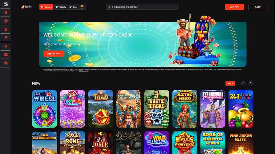 21betscasino.com Desktop Homepage