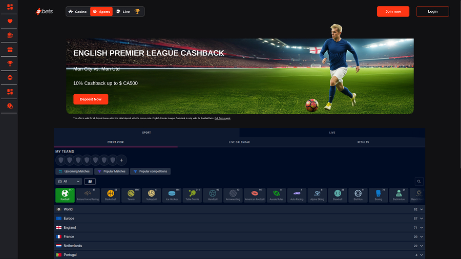 21betscasino.com Desktop Sports